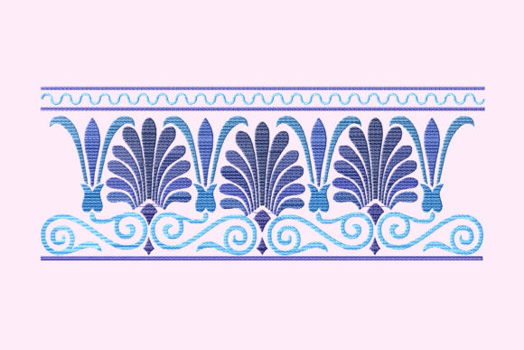 Blue Arabesque Border