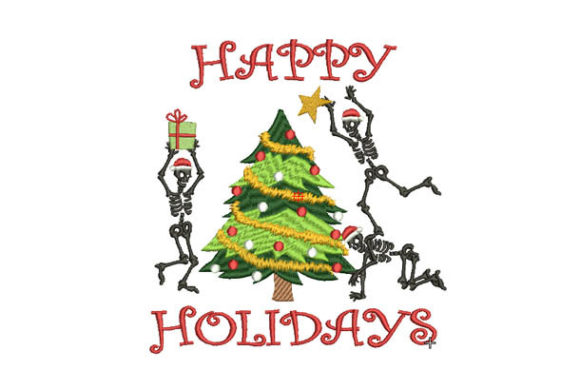Christmas Skeletons Embroidery Design