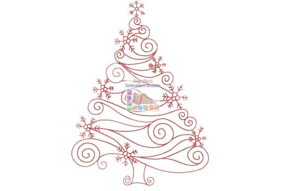Christmas Tree Redwork