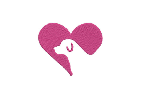Dog with Love Embroidery Design