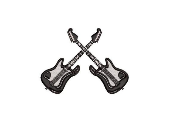 Electric Guitars Embroidery Design