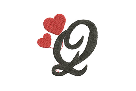 Heart Alphabet Letter Q