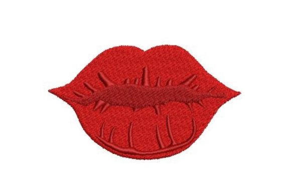 Kissing Lips Embroidery Design