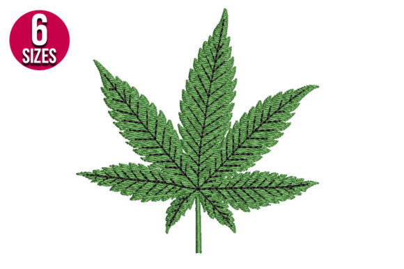 Marijuana Leaf Embroidery Design