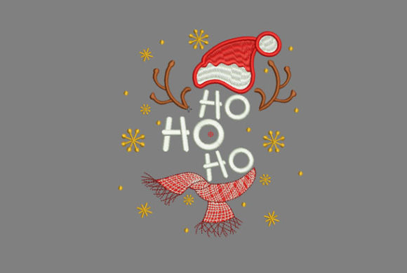 Santa with Reindeer Embroidery Design